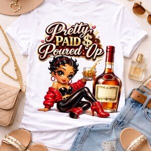Pretty Paid Poured Up Graphic Tee - White